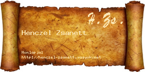 Henczel Zsanett névjegykártya